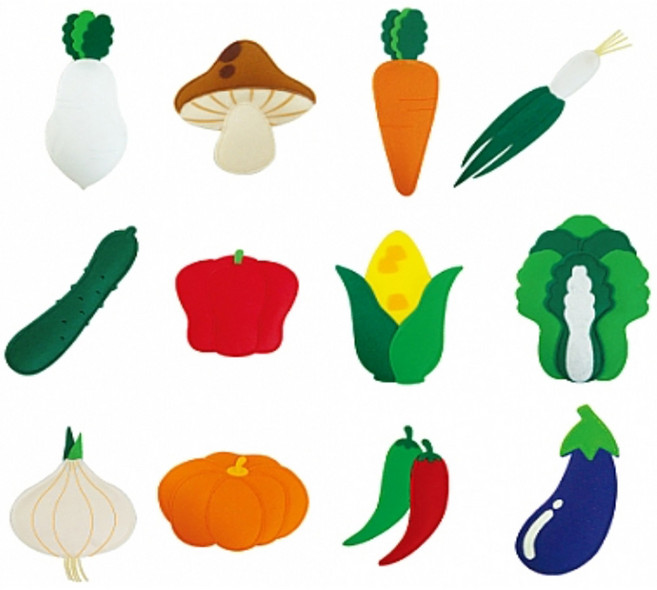 [청양토이] 펠트교육자료 모형류 야채 12종세트, 1개