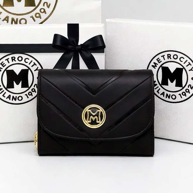 [백화점 정품] 메트로시티 여성 소가죽 3단 반지갑