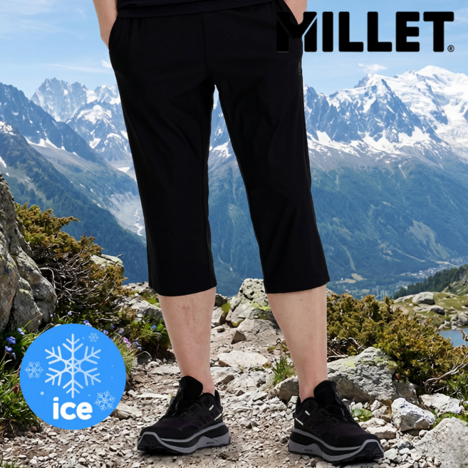 밀레 남자 7부 바지 여름 시원한 스판 팬츠