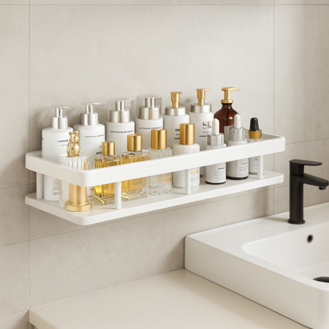 살림소담 화장실 무타공 욕실 코너 선반 정리함, 1개, 화이트