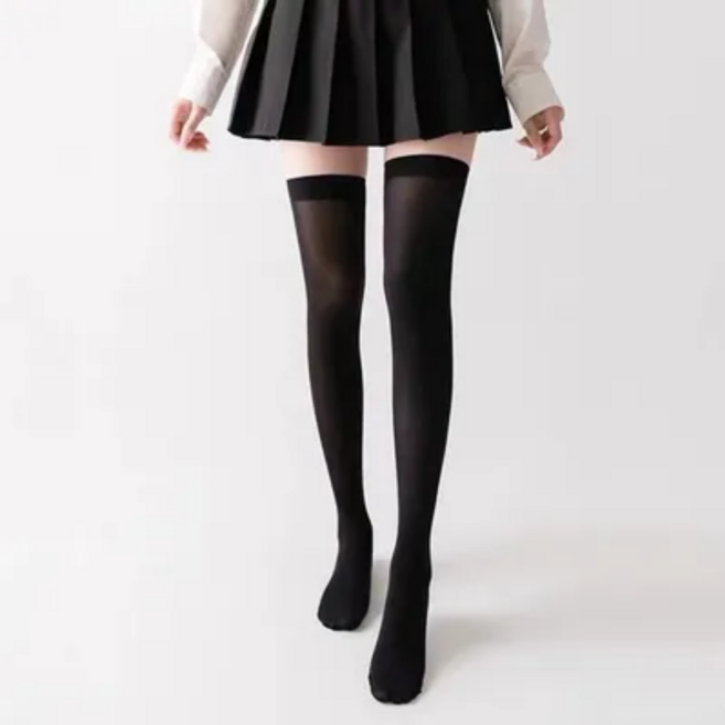 여성 오버니삭스 니하이 허벅지 니삭스 판타롱 밴드 반 스타킹- 당기는만큼 늘어나요