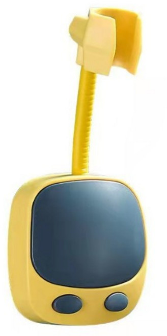 데일리공감 자바라 샤워기홀더 각도조절 샤워기거치대 자유손 샤워기헤드걸이 접착식 샤워기걸이, 옐로우