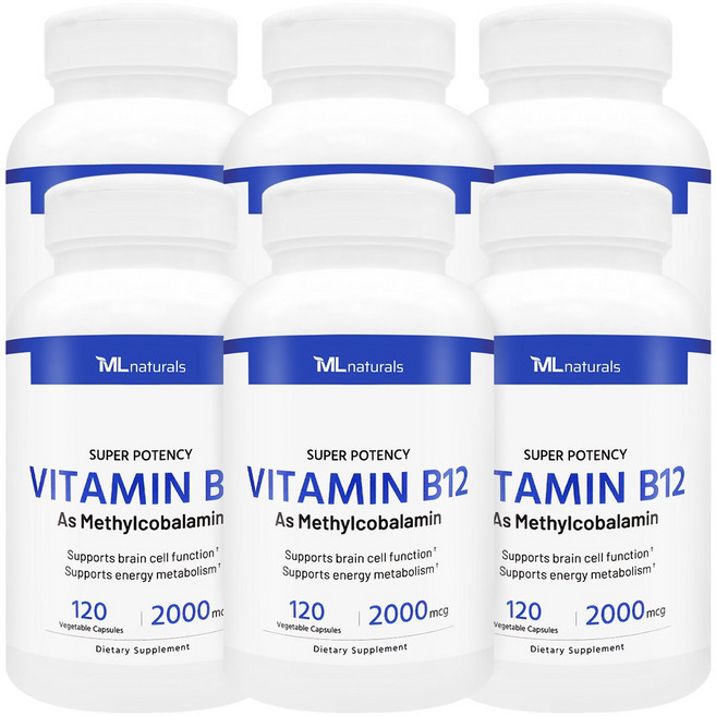 [미국빠른직구] 신제품 마이라이프 내추럴스 비타민 B12 (메틸코발라민) 2000 mcg, 6개, 120정