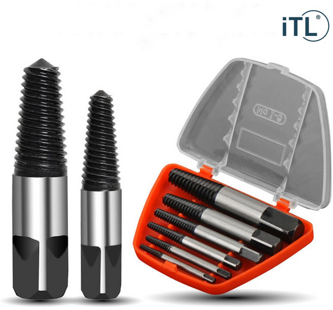ITL 역탭 히다리탭 볼트 리무버 마모된 나사제거 반대탭 6PCS, 1세트