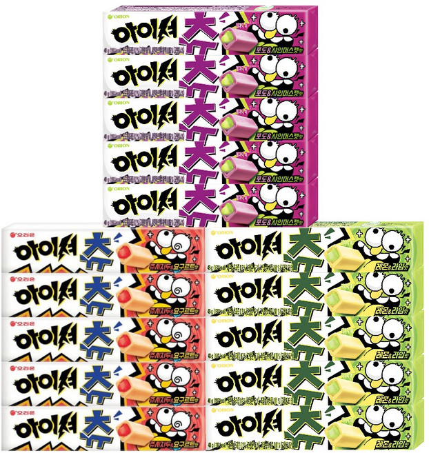 오리온 아이셔츄(쥬시자두&요구르트+포도&샤인+레몬&라임), 48g, 5세트, 1개, 48g