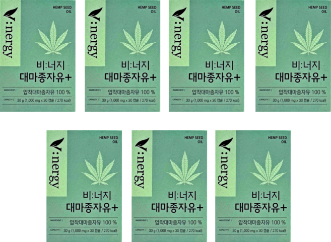 휴럼 비너지 대마종자유 플러스 햄프씨드오일 햄프씨드유 30캡슐 7박스 7개월분, 30정, 7개