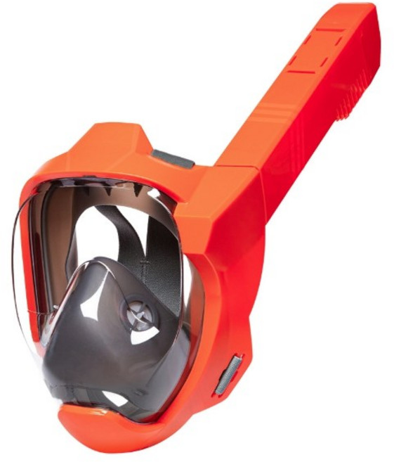 [숨쉬기편한] 코지피트 숨이지 성인 풀페이스 스노쿨링 마스크 물안경, 코럴 오렌지