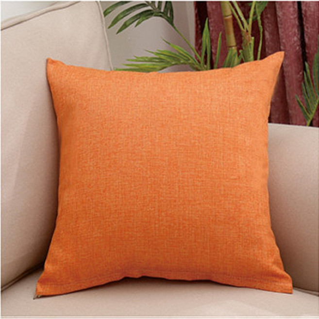 소프트 컬러 무지 린넨 쿠션커버 2개 세트, 따뜻한오렌지