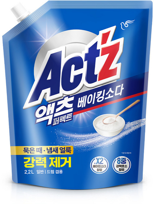 액츠 퍼펙트 베이킹소다 액상세제 리필, 2.2L, 4개