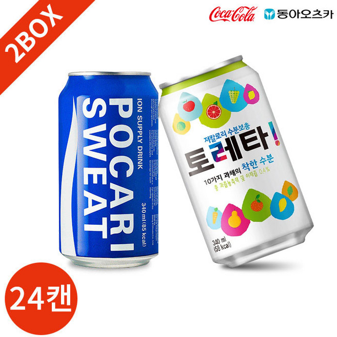 CL 이온음료 포카리 토레타 340ml x 24캔 2박스 묶음, 48개