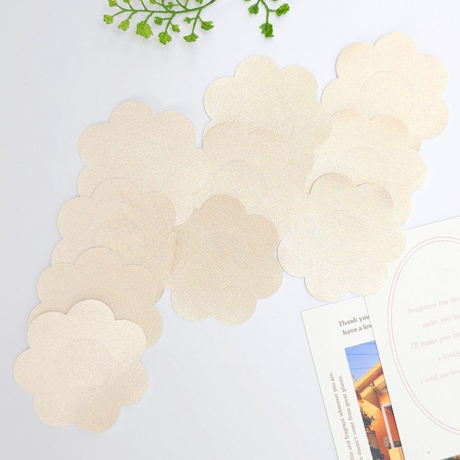 WE리빙플러스샵 남녀공용 프리미엄 실크재질 일회용 붙이는 니플밴드, 꽃 모양(지름7.2cm)