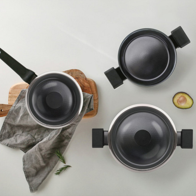 PN풍년 포시아블랙 IH 인덕션 냄비 5종세트 18편수+20양수+24양수+24전골+28곰솥, 풍년-포시아메이IH/냄비4종세트, 1개