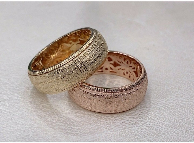 불교금반지 밀그레인 반야심경 18k 불교 반지