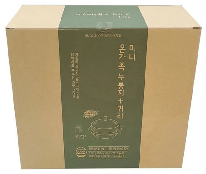 온가족 누룽지 + 귀리미니 60g x 30 남녀노소, 1.8kg, 1개