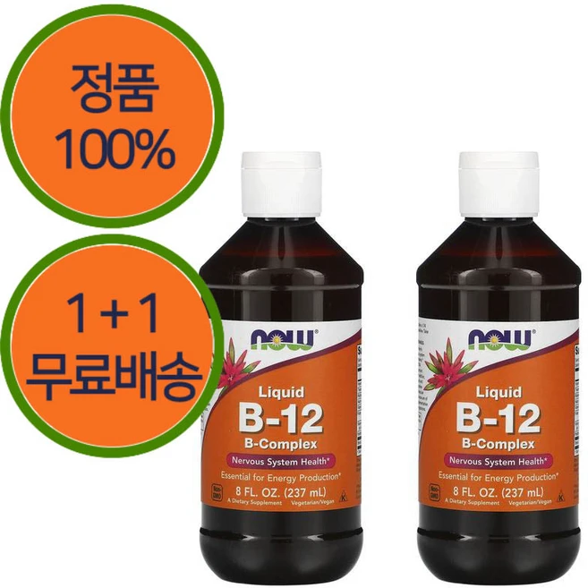 나우푸드 B-12 액체 B-콤플렉스 237ml x2, 2개 - 쿠팡
