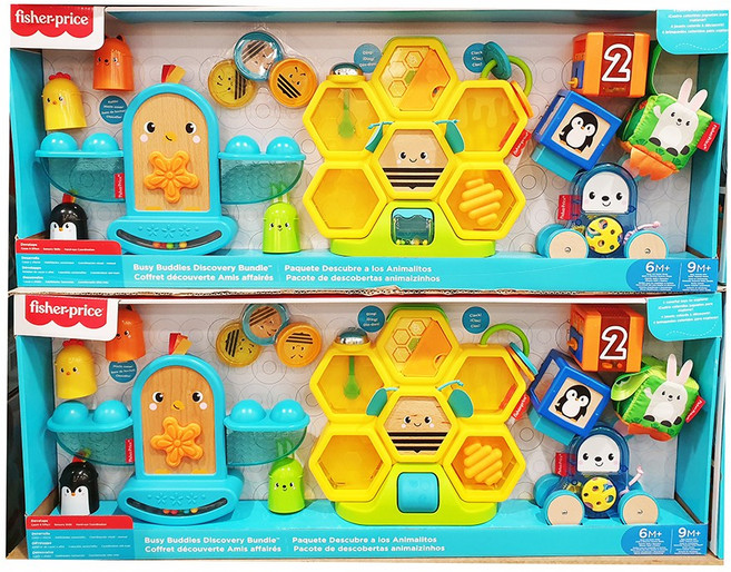 피셔프라이스 동물친구들 감각 발달놀이 세트, 혼합색상, 1개