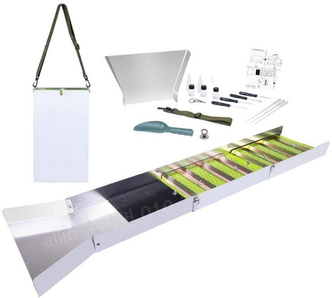 접이식 사금슬루이스 사금채취도구 슬루이스 패닝 사금도구 금채취 사금채취트레이, B. 사금채취 트레이 슬루이박스 세트