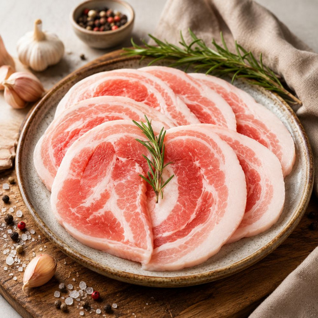 듀록 냉동 꽃삼겹살 구이용 삼겹살 바비큐용 고소한 마블링 (팩 당 500g), 1개, 500g