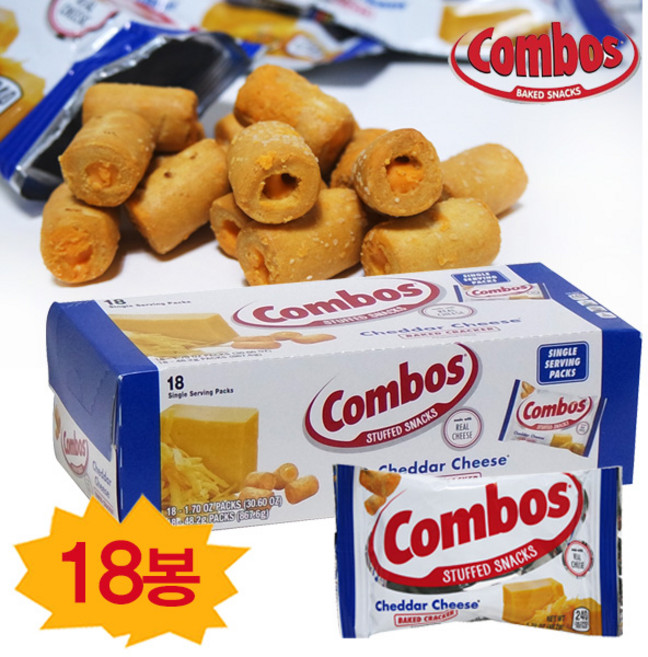 미국 정품 콤보스 치즈크래커 (동전초콜릿증정), 47g, 18개
