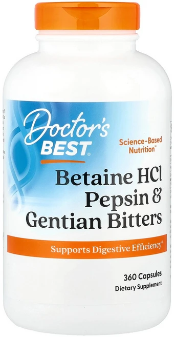 닥터스 베스트 베타인 HCL 펩신 및 용담 고미제 캡슐 360정, 1개 - 쿠팡