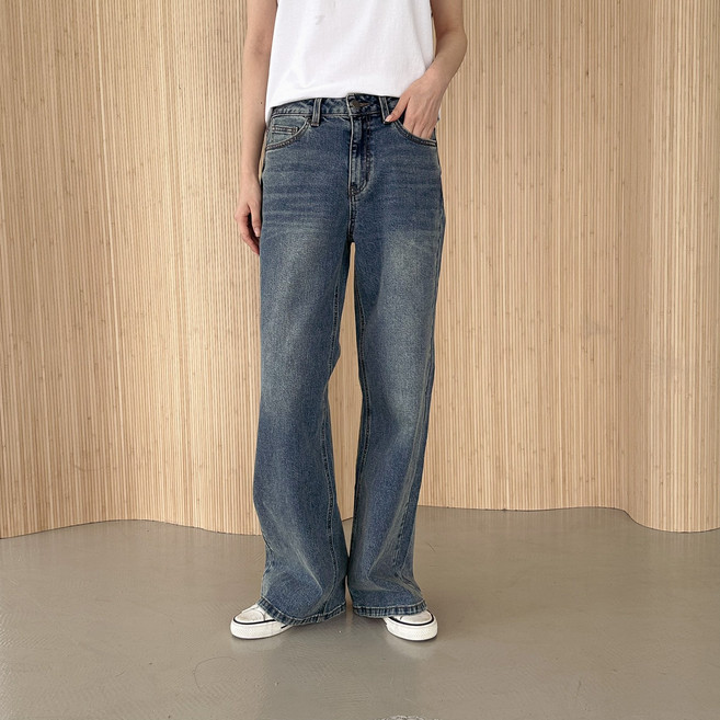 [게스] 여성 와이드핏 데님 팬츠