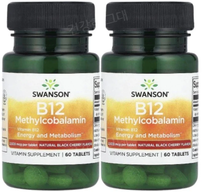 스완슨 B12 메틸코발라민 체리 60정, 2개 - 쿠팡
