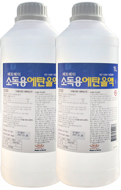 (주)세븐메디컬 에프에이 소독용 에탄올액 83% 1L, 2개