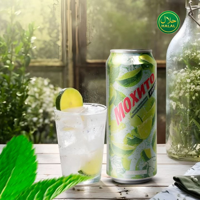 Halal Mojito Fresh Classic (Non-Alcoholic) 모히토 프레시 클래식 (논알코올), 4개, 500ml