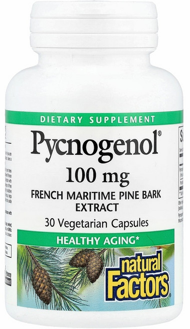Natural Factors 팩터스 피크노제놀 100mg 30 식물성 캡슐 보충제, Natural Factors 팩터스 피크노제놀 100m, 1