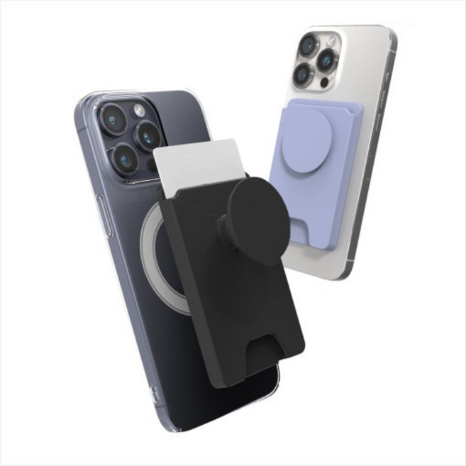 시안샵 카드3장수납 아이폰 맥세이프 카드 지갑 그립 톡홀더, 블랙