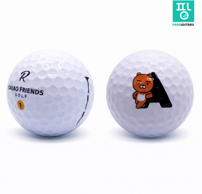 [팡로스트볼] 카카오프렌즈 화이트 3피스 특A급 로스트볼 골프공, 1개, 20개입, 흰색