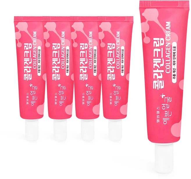 웰빙헬스 예쁜얼굴 콜라겐 크림, 5개, 25ml - 쿠팡