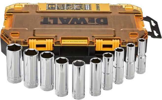 디월트 딥 롱 복스 알 다마 소켓 렌치 비트 세트 12 10P 인치 단위, SAE socket set, 1