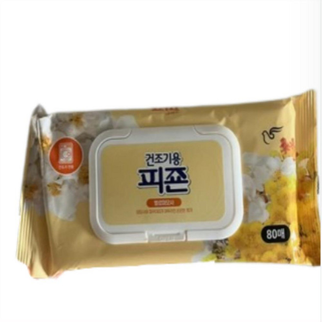 피죤 건조기용 오리지널 시트 섬유유연제 옐로미모사 본품, 80개입, 10개