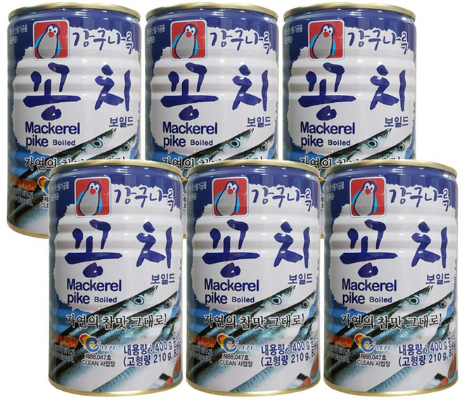 강구나루 꽁치통조림 400g, 6개