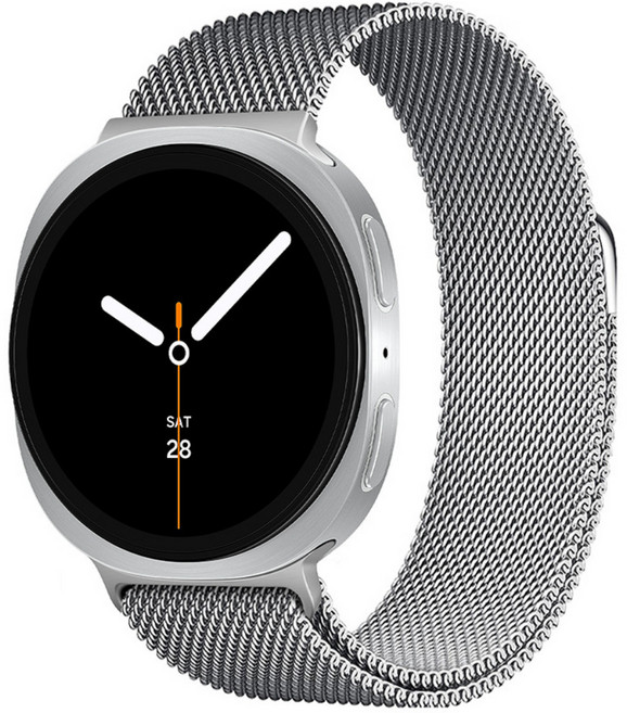 영스피플 갤럭시워치8 호환 밀레니즈 루프 스트랩 클래식 40 44 46 20 메탈 시계줄, 실버