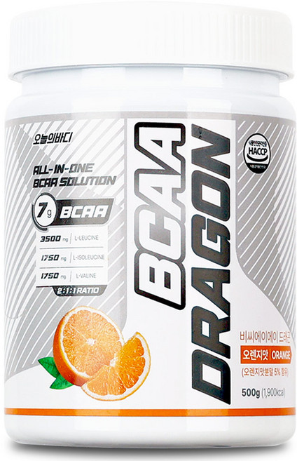 오늘의바디 드래곤 필수 아미노산 BCAA 오렌지맛, 1개, 500g