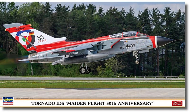 하세가와 Hasegawa 1/72 독일 토네이드 IDS 첫 비행 50주년 기념 플라스틱 모델 02479 비행기, 1개