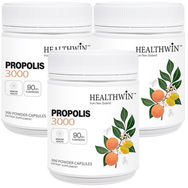 뉴질랜드 헬스윈 프로폴리스 파우더 3000mg, 300정, 3개