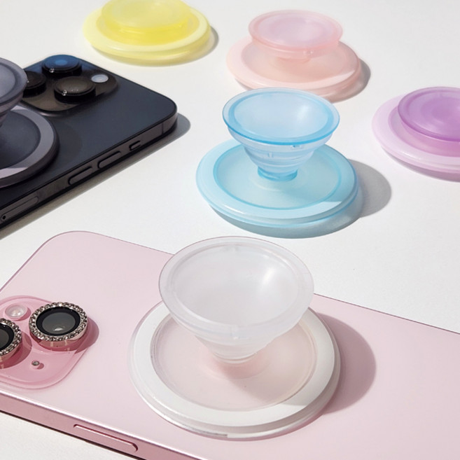 맥피크 매트 듀얼톡 맥세이프 스마트톡 핸드폰 휴대폰 그립톡, 반투명 화이트, 1개