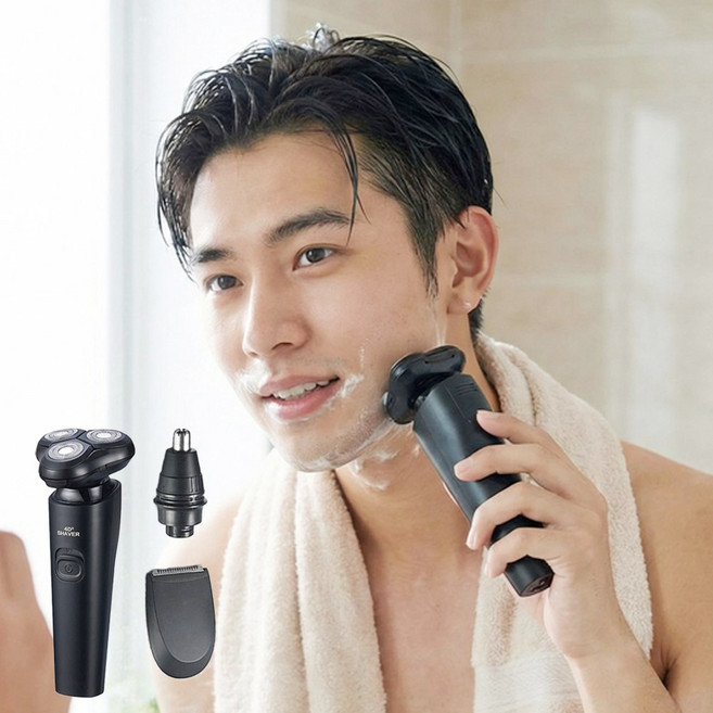 스콜드 3헤드 전기 면도기 남자 코털 콧털 제거기 아이큐샵, 블랙, 스콜드 3헤드 전기면도기