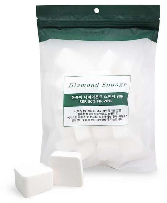프롬베이직 쫀쫀이 다이아몬드퍼프 30P, 2개