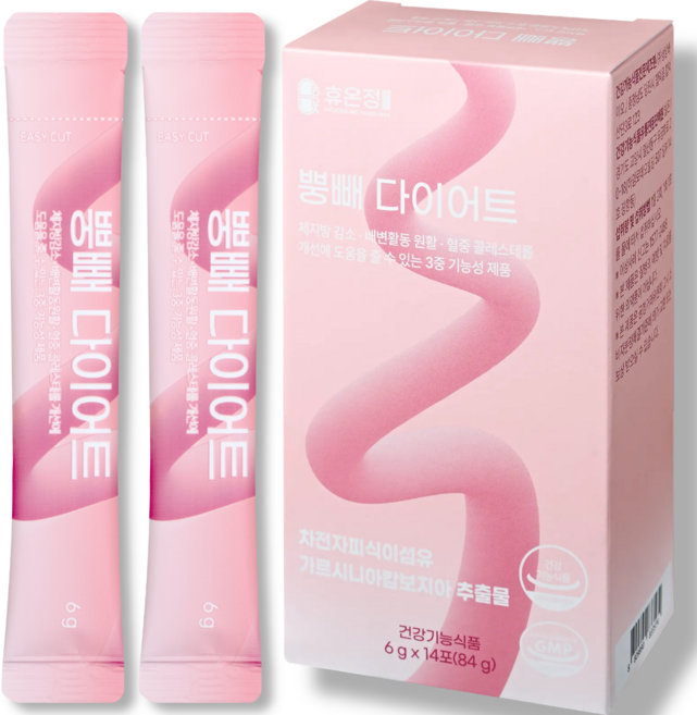 뿡빼 다이어트 차전자피 효능 복숭아맛 아이스티 음료 장 가루 분말, 14회분, 1박스