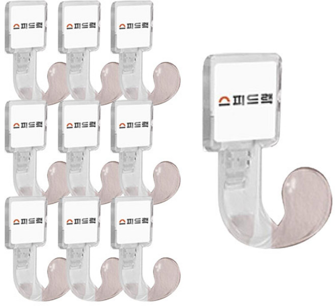 스피드랙 전용 걸이용 후크 부품 10개입, 1세트, 반투명