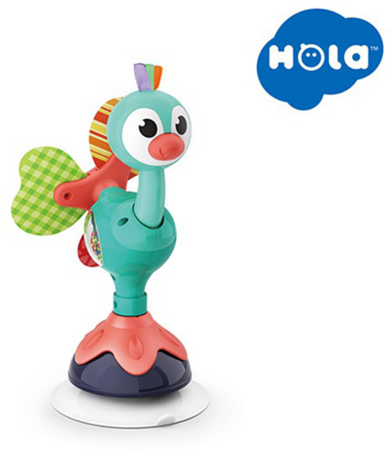 홀라 큐트 피코크 딸랑이 오뚝이 장난감, 1개