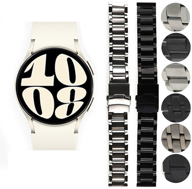 갤럭시워치6 40mm 스트랩 SMR930 메탈 6종 호환밴드, 5. ME39BK20 블랙, 1개