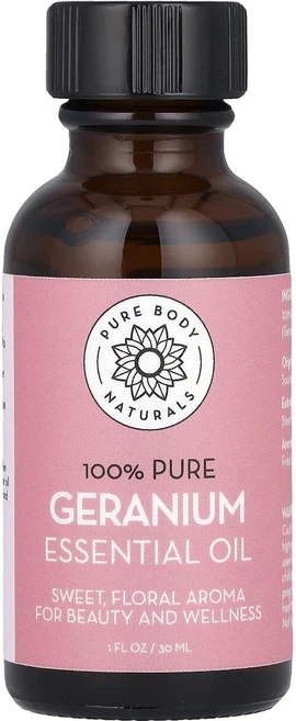 Pure Body Naturals 순도 100% 에센셜 오일 제라늄 30ml(1fl oz), PureBodyNaturals순도100에센셜오일제라늄3, 1개, 30ml - 쿠팡