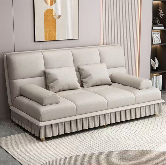 엘티제이 라텍스 2인용 패브릭 소파침대 각도조절 침대 접이식 소파베드 P25, 아이보리