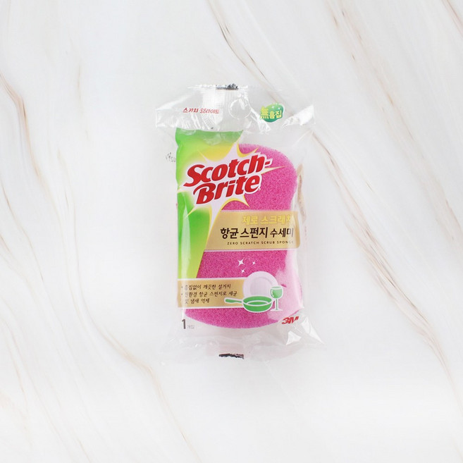 3M 스카치브라이트 제로 스크래치 항균 스펀지 수세미, 1개입, 5개