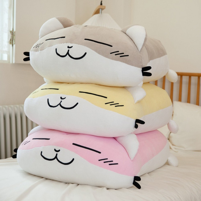 햄스터 쿠션 인형 초대형 80cm 귀여운 햄토리 햄찌 애착 동물, 1개, 옐로우